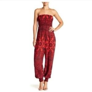 Free people thinking of you paisley boho harem style jumpsuit. Large